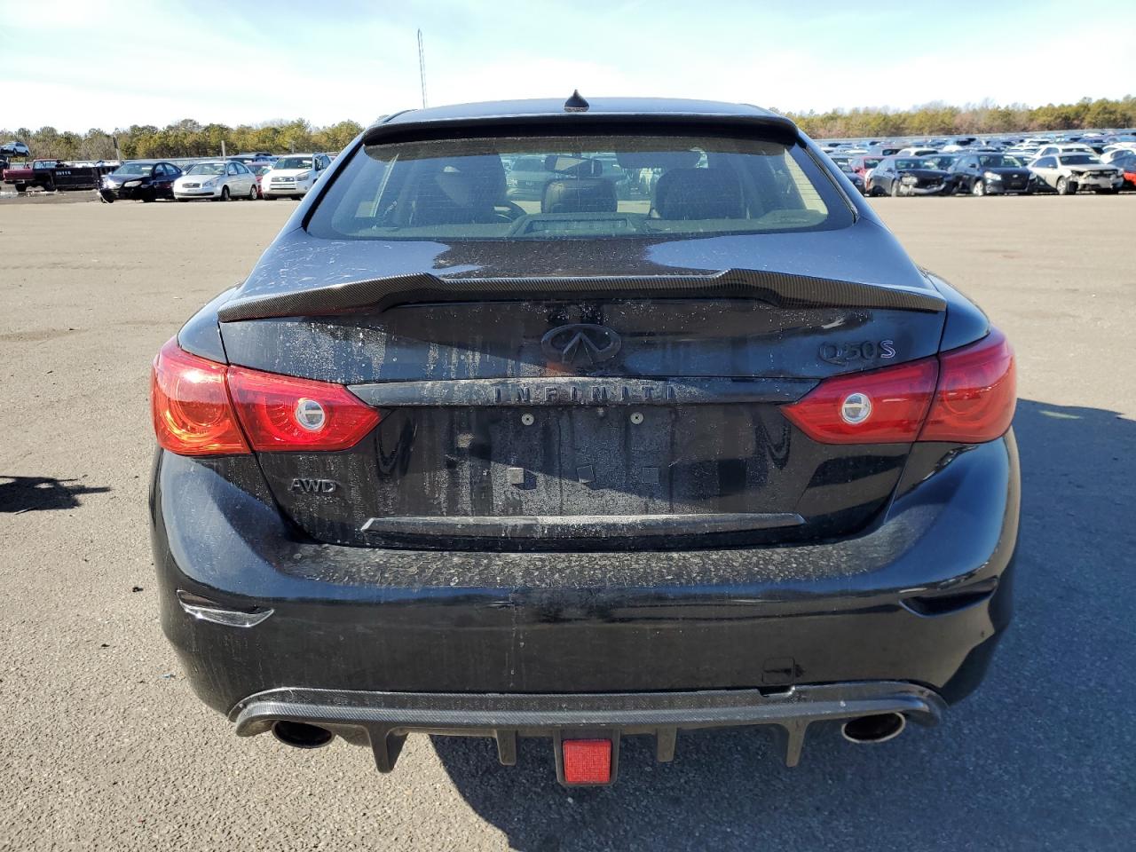 2015 Infiniti Q50 VIN JN1BV7AR1FM417597 Copart auction photo, front end / side damage thumbnail 6