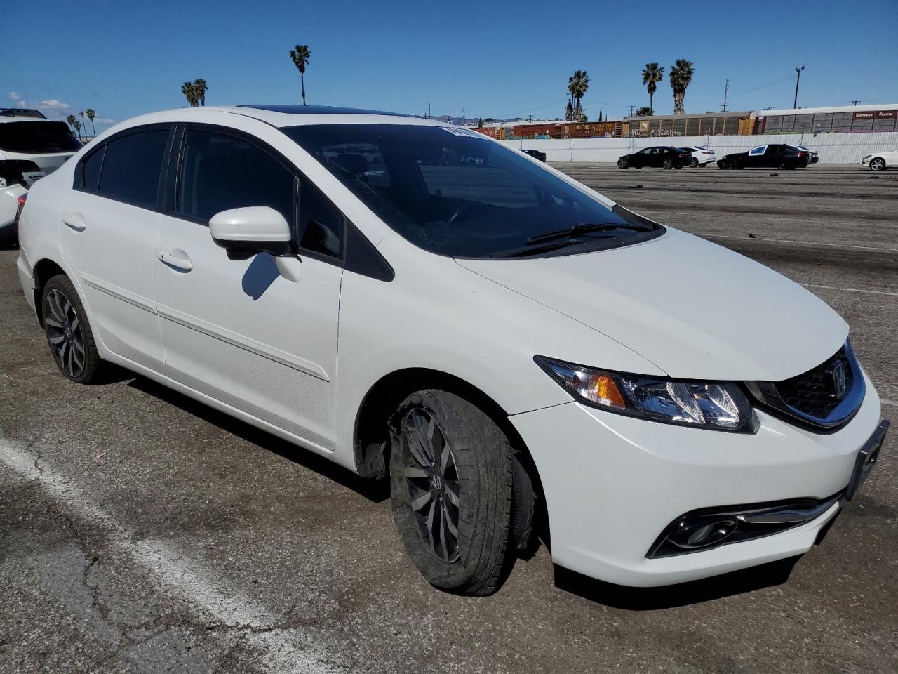 2015 Honda Civic VIN 19XFB2F93FE218875 Copart auction photo, rear end / side damage thumbnail 4