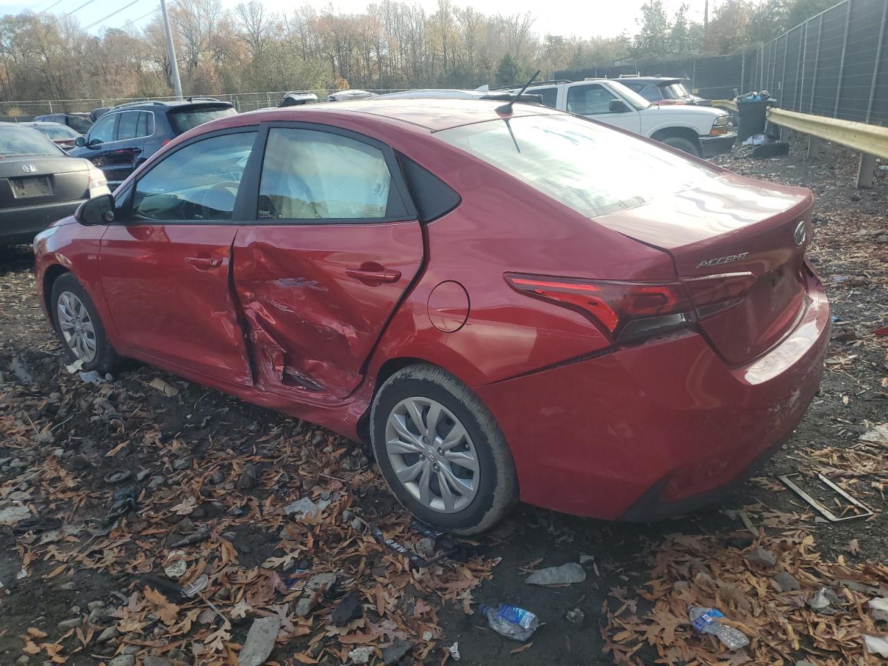 2022 Hyundai Accent VIN 3KPC24A62NE160865 Copart auction photo, side / rear end damage thumbnail 2