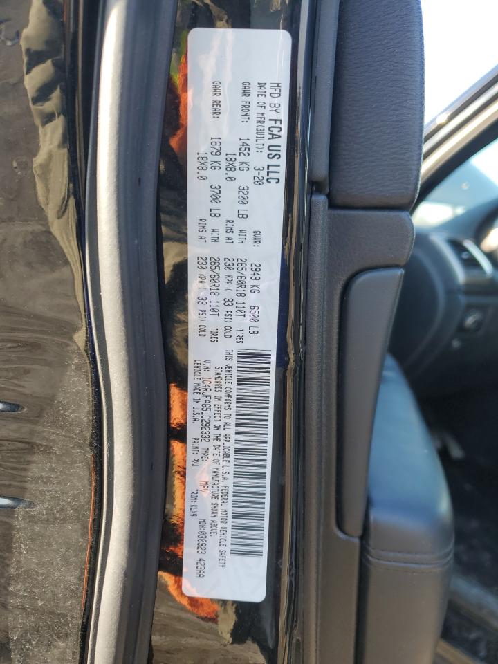 2020 Jeep Grand Cherokee VIN 1C4RJFAG5LC292332 Copart auction photo, rear end damage thumbnail 13