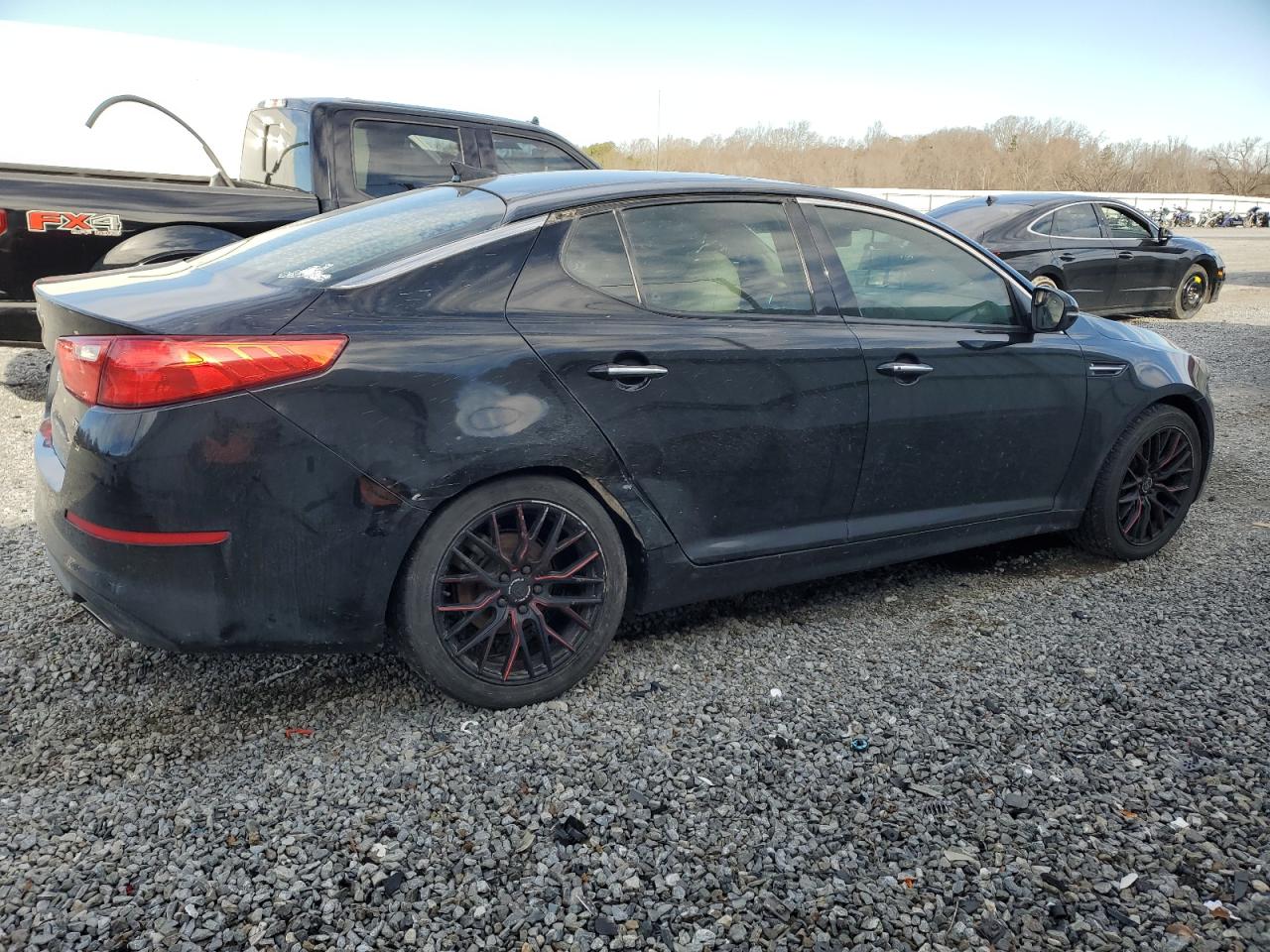 2015 KIA Optima VIN 5XXGN4A77FG455101 Copart auction photo, side damage thumbnail 3