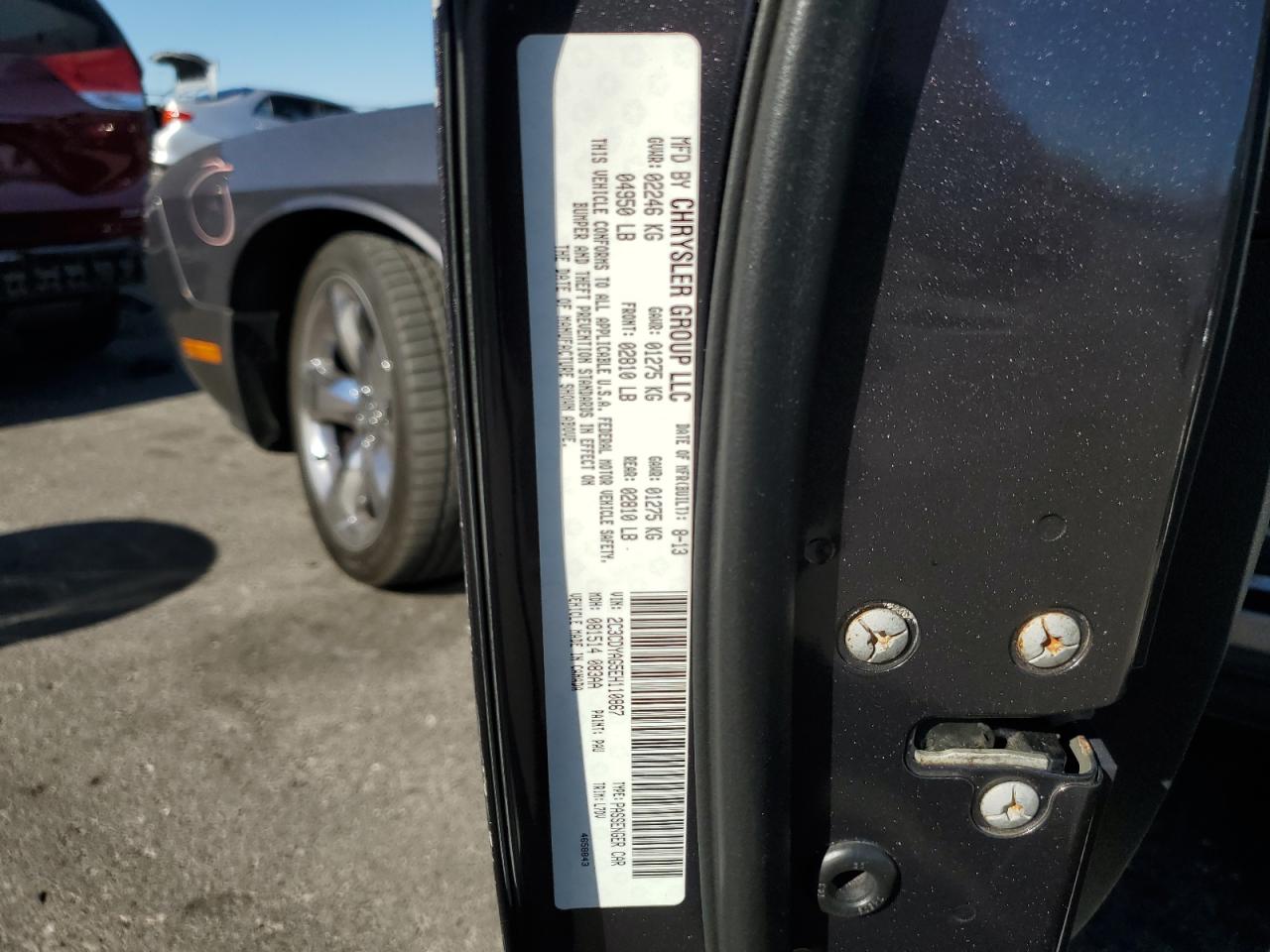 2014 Dodge Challenger VIN 2C3CDYAG5EH110867 Copart auction photo, rear end damage thumbnail 13