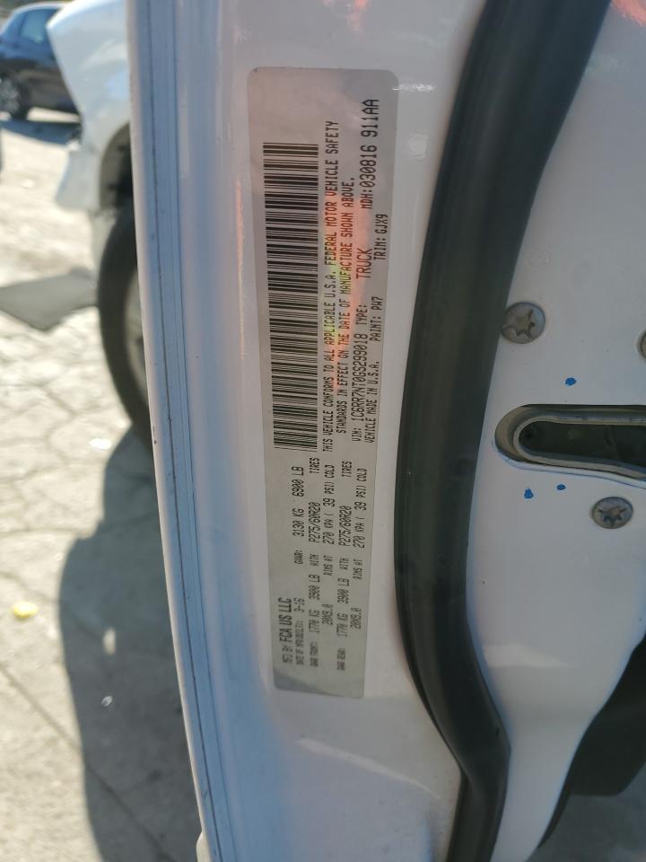 2016 RAM 1500 VIN 1C6RR7NT0GS299018 Copart auction photo, rear end / front end damage thumbnail 12