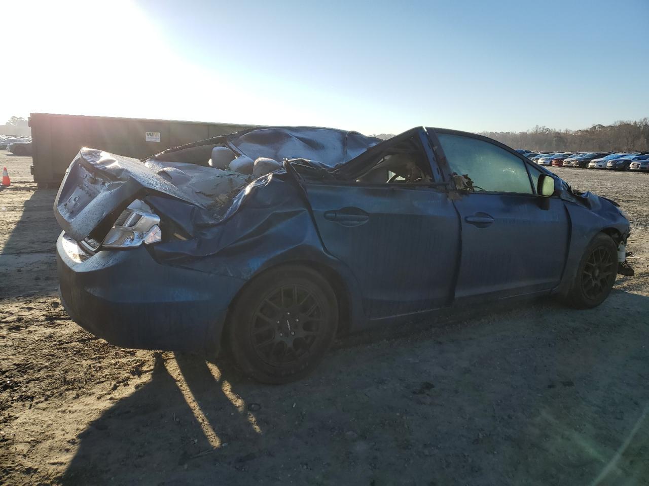 2012 Honda Civic VIN 2HGFB2F54CH539709 Copart auction photo, top/roof / water/flood damage thumbnail 3