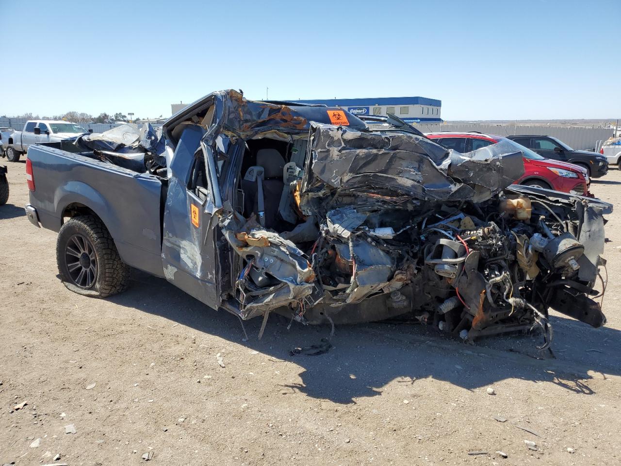 2004 Ford F-150 VIN 1FTPX12534NB20635 Copart auction photo, front end / side damage thumbnail 4