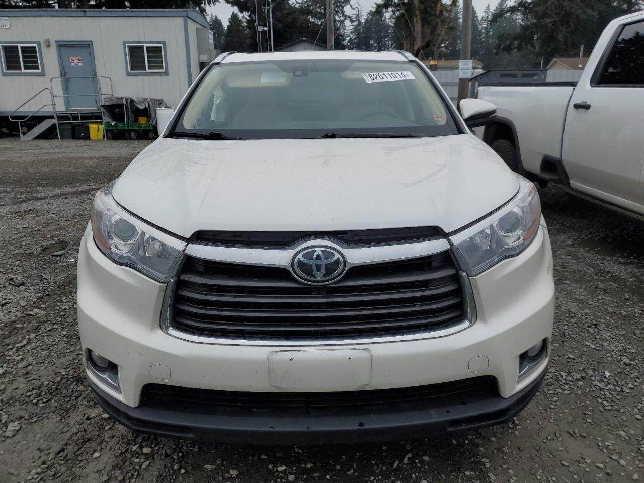 2015 Toyota Highlander VIN 5TDDKRFH1FS211436 Copart auction photo, side damage thumbnail 5