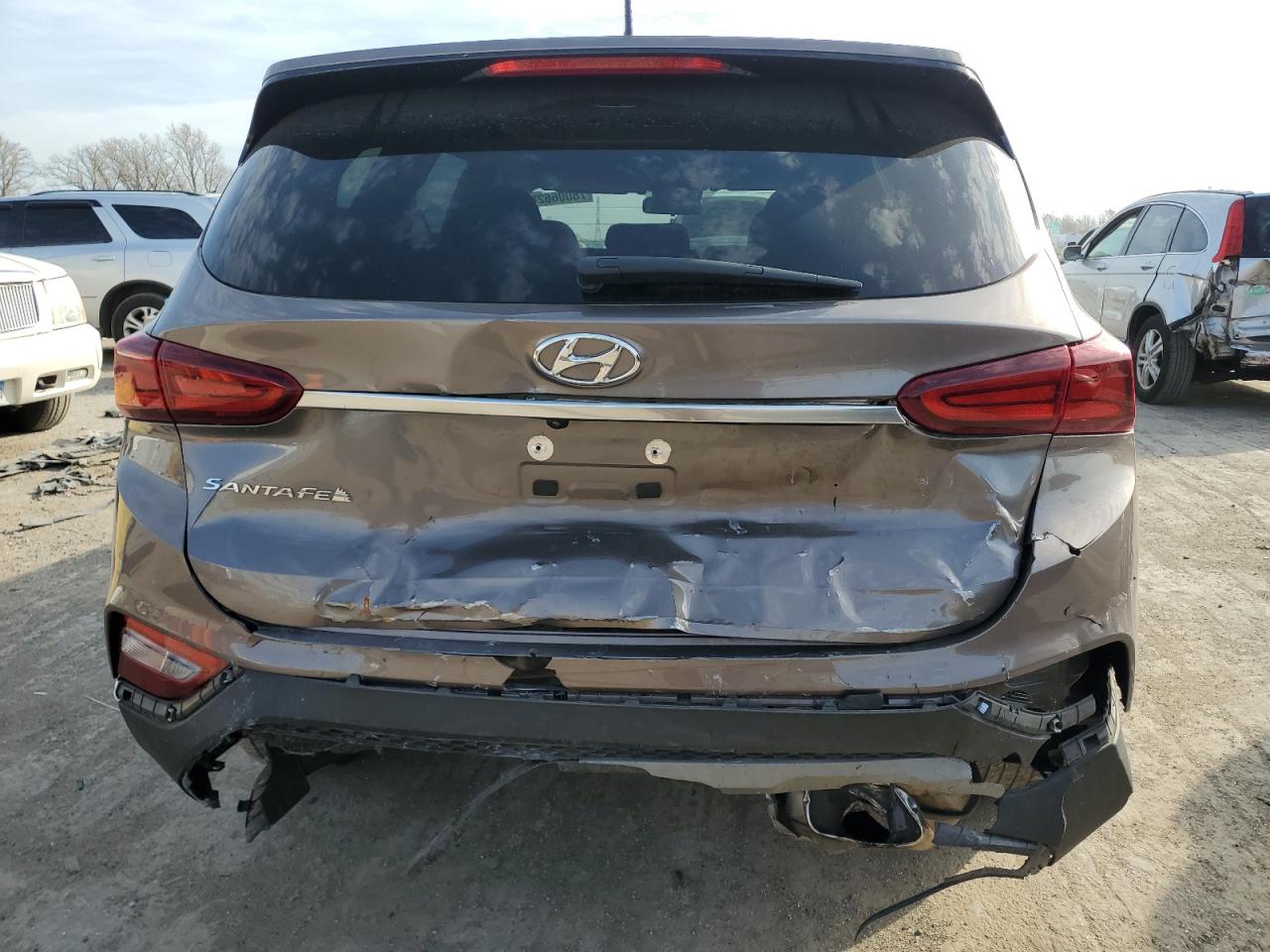 2019 Hyundai Santa Fe VIN 5NMS23AD7KH116367 Copart auction photo, rear end damage thumbnail 6