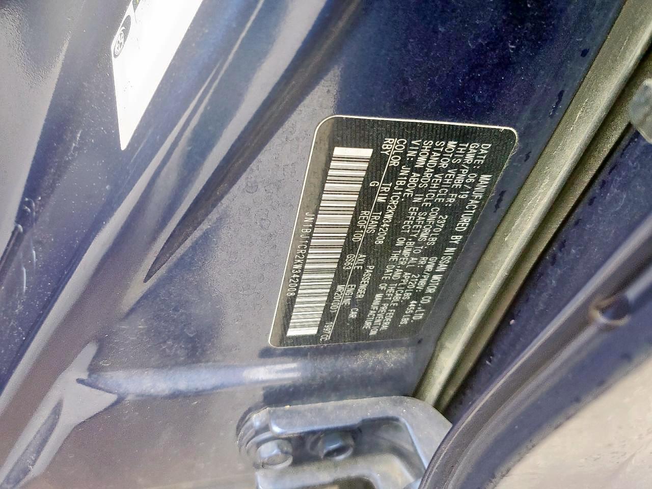 2019 Nissan Rogue VIN JN1BJ1CR2KW342008 Copart auction photo, rear end damage thumbnail 15