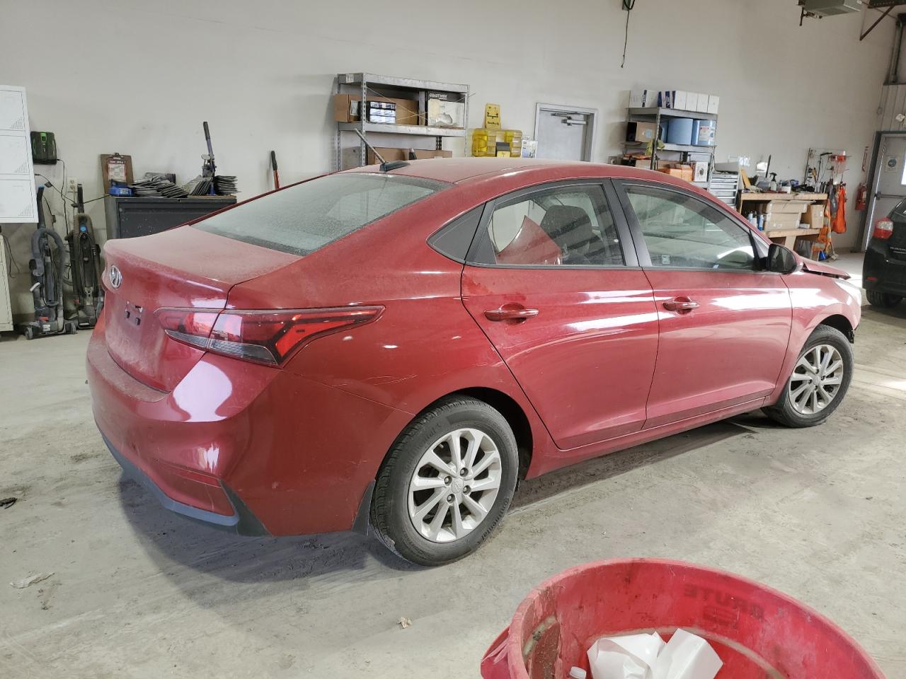2018 Hyundai Accent VIN 3KPC24A33JE024325 Copart auction photo, side / front end damage thumbnail 3