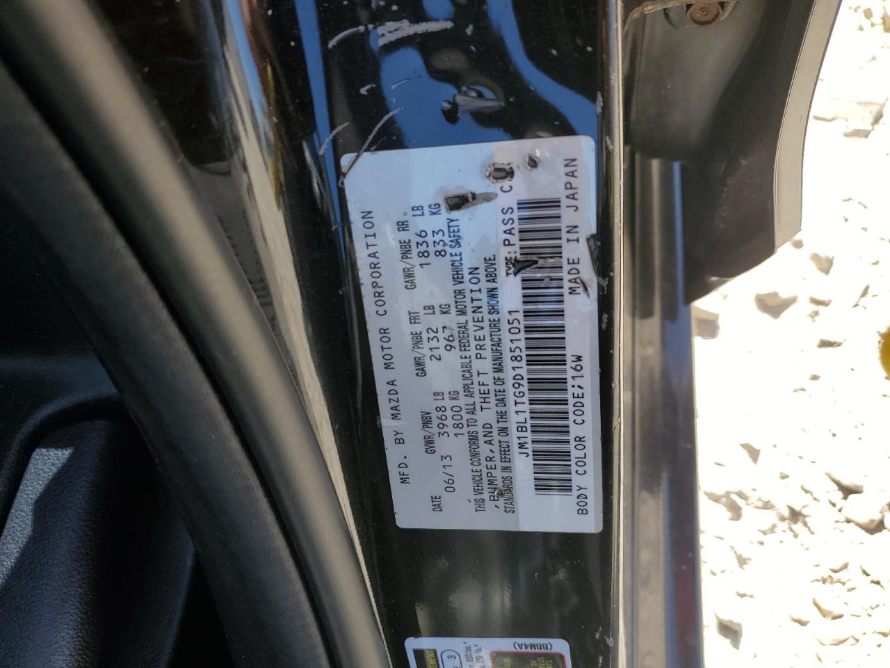 2013 Mazda 3 VIN JM1BL1TG9D1851051 Copart auction photo, all over damage thumbnail 13