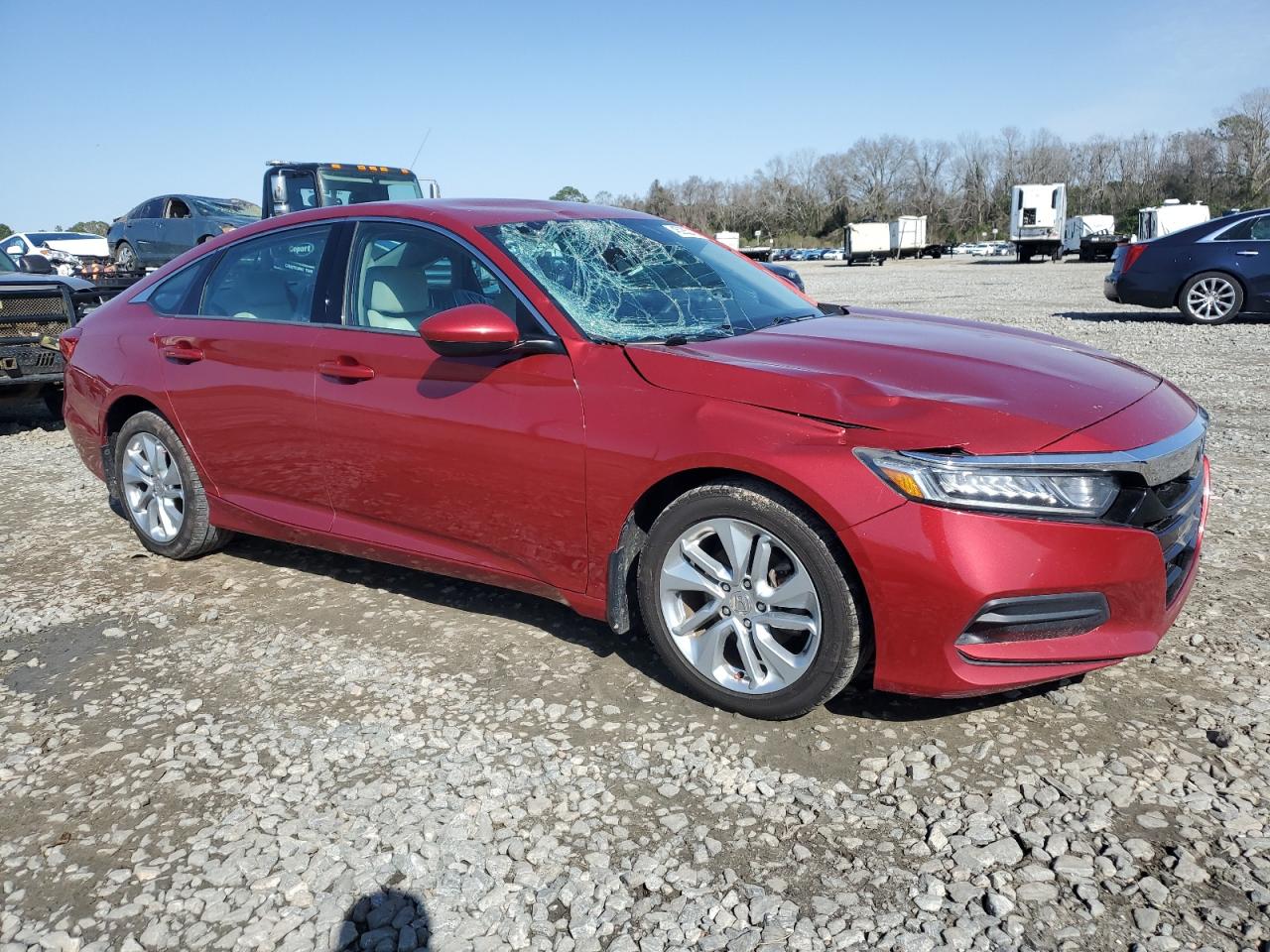 2018 Honda Accord VIN 1HGCV1F12JA091712 Copart auction photo, front end / top/roof damage thumbnail 4