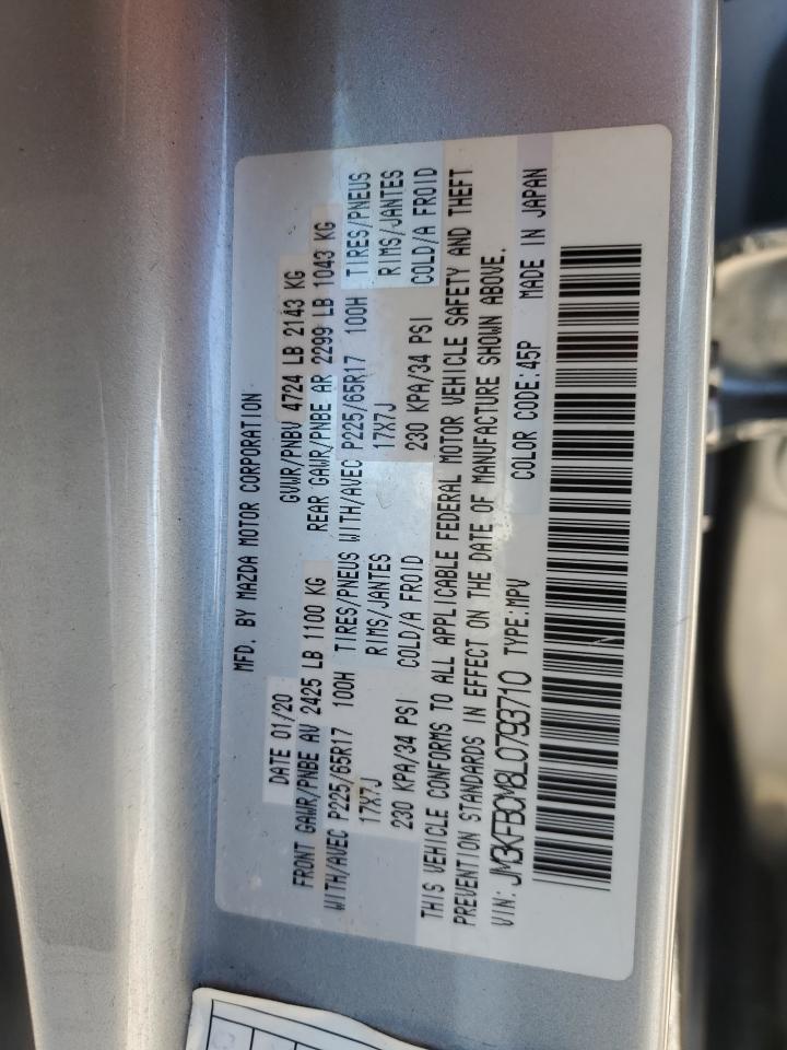 2020 Mazda CX-5 VIN JM3KFBCM8L0793710 Copart auction photo, front end damage thumbnail 12
