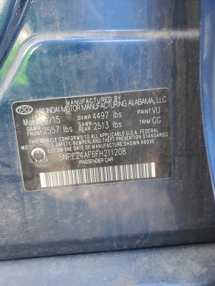 2015 Hyundai Sonata VIN 5NPE24AF6FH211208 Copart auction photo, minor dent/scratches damage thumbnail 12