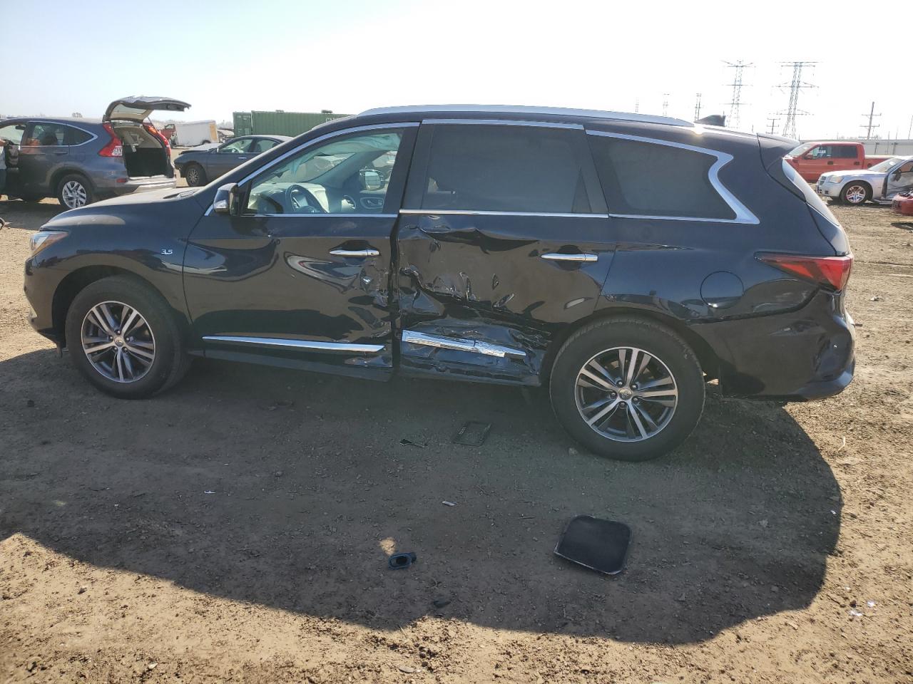 2020 Infiniti QX60 VIN 5N1DL0MM5LC508386 Copart auction photo, side / rear end damage thumbnail 2