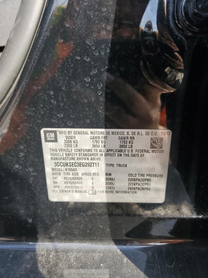 2014 Chevrolet Silverado VIN 3GCUKSEC3EG292711 Copart auction photo, front end damage thumbnail 14