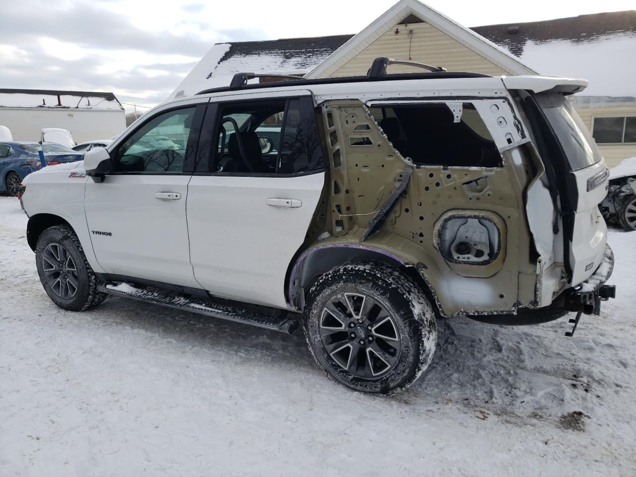 2021 Chevrolet Tahoe VIN 1GNSKPKDXMR376046 Copart auction photo, rear end / side damage thumbnail 2
