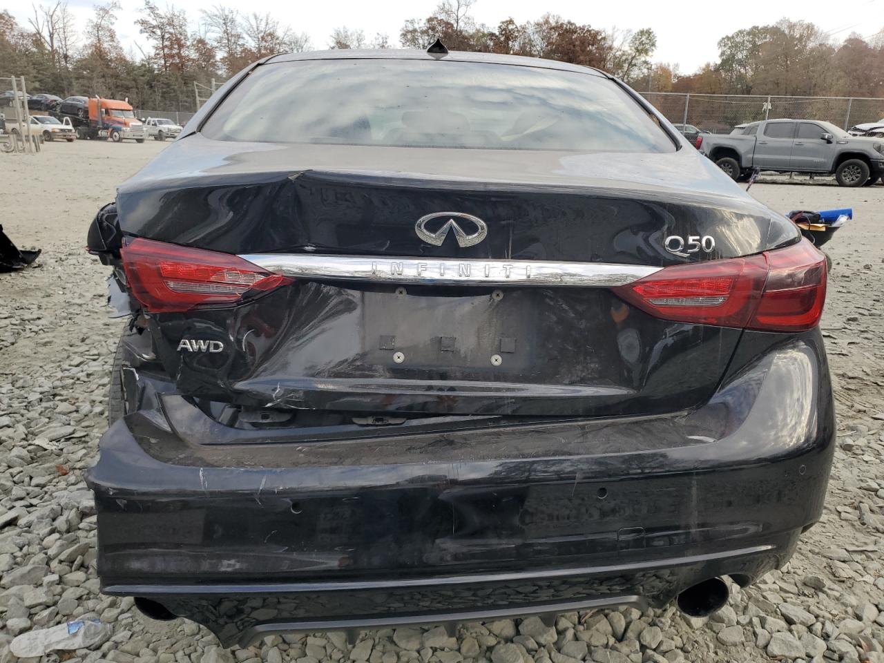 2018 Infiniti Q50 VIN JN1EV7AR2JM438447 Copart auction photo, rear end / side damage thumbnail 6