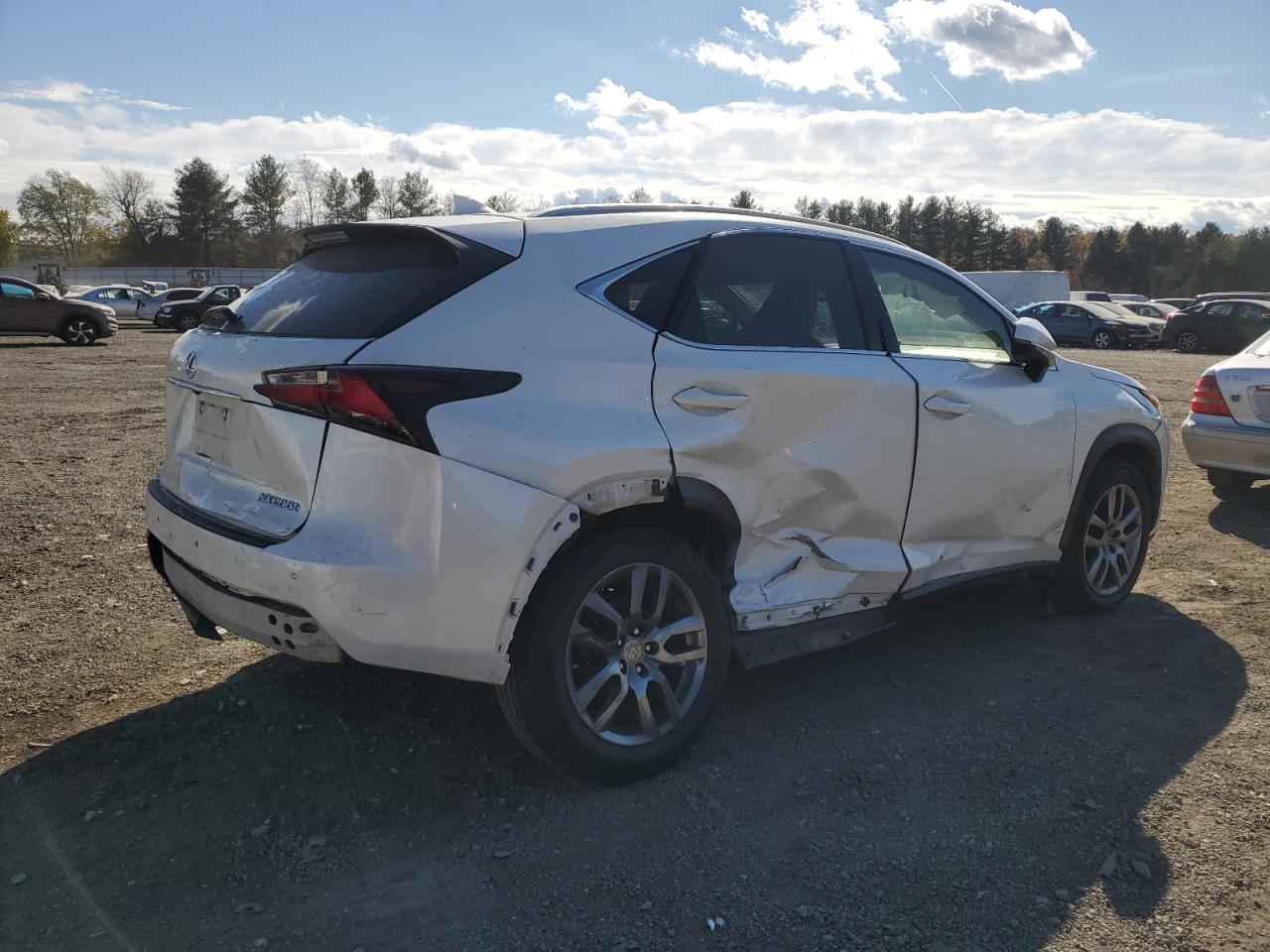 2015 Lexus NX VIN JTJBARBZ5F2039909 Copart auction photo, side / undercarriage damage thumbnail 3