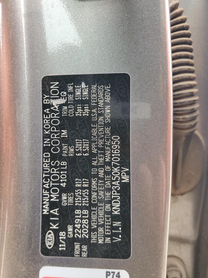 2019 KIA Soul VIN KNDJP3A50K7016950 Copart auction photo, rear end / side damage thumbnail 15