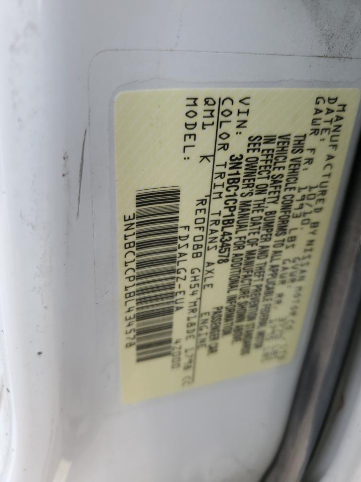 2011 Nissan Versa VIN 3N1BC1CP1BL434578 Copart auction photo, front end damage thumbnail 12