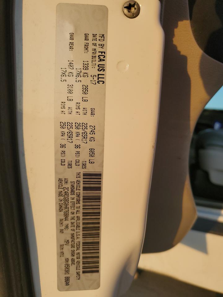 2017 Dodge Caravan VIN 2C4RDGBG0HR768044 Copart auction photo, minor dent/scratches damage thumbnail 14