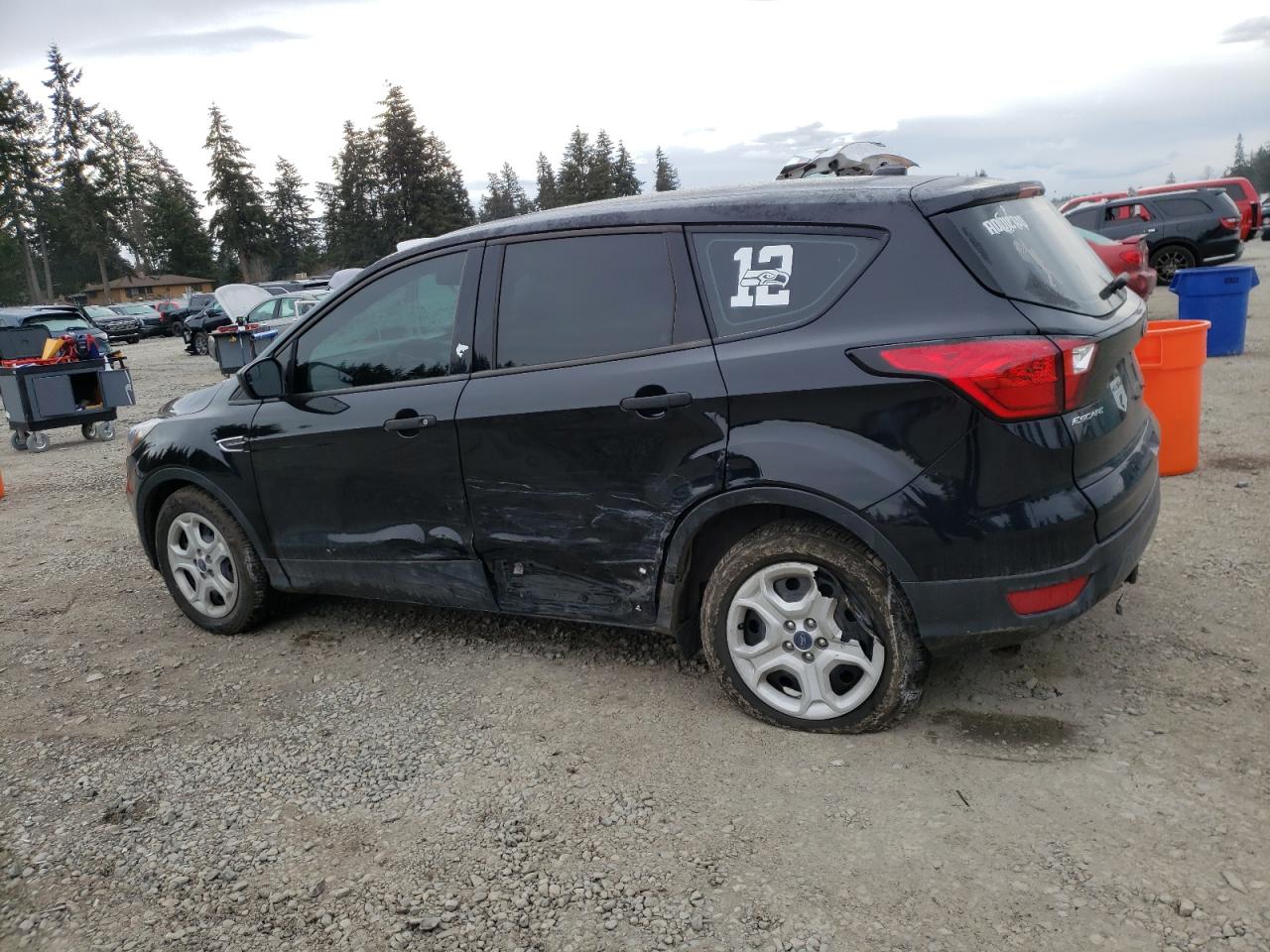 2019 Ford Escape VIN 1FMCU0F76KUB63412 Copart auction photo, side damage thumbnail 2