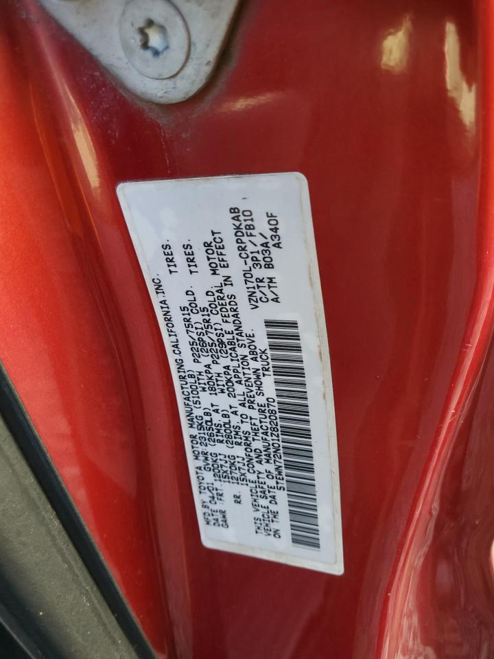 2001 Toyota Tacoma VIN 5TEWN72N01Z820870 Copart auction photo, side damage thumbnail 14