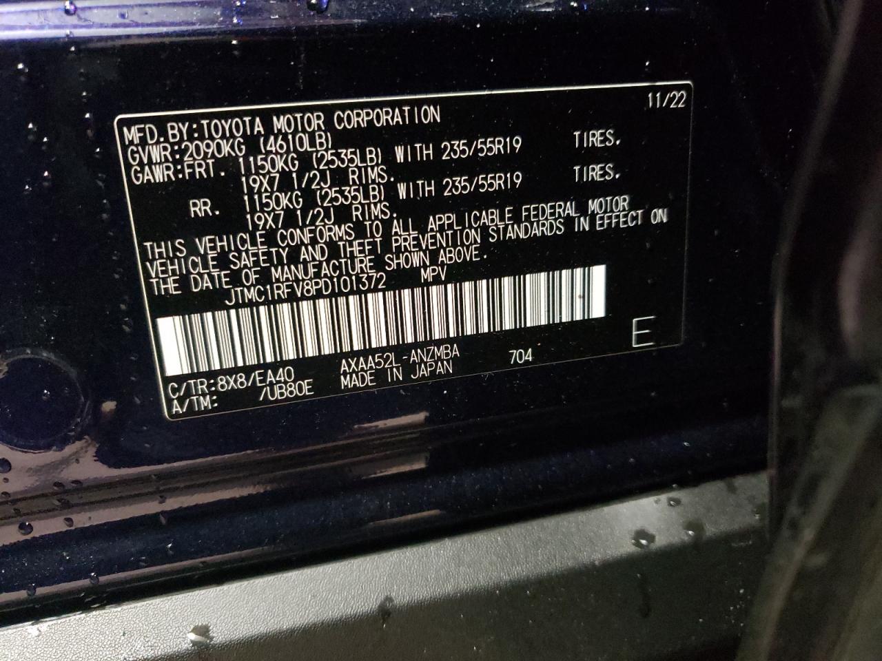 2023 Toyota RAV 4 VIN JTMC1RFV8PD101372 Copart auction photo, front end damage thumbnail 15