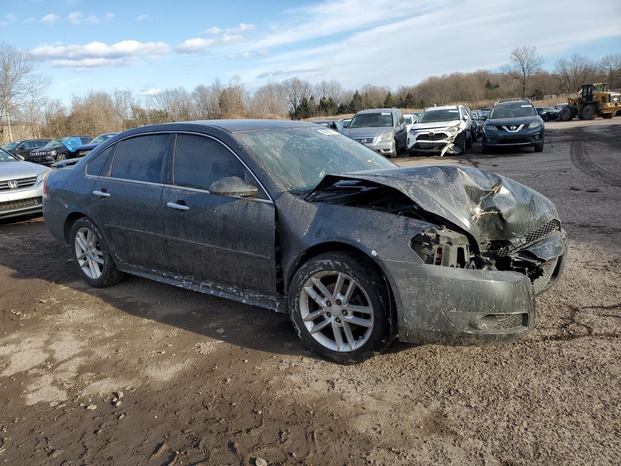 2013 Chevrolet Impala VIN 2G1WC5E34D1197162 Copart auction photo, front end / side damage thumbnail 4