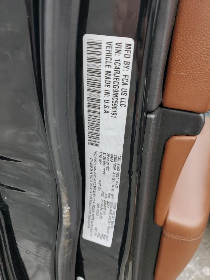 2021 Jeep Grand Cherokee VIN 1C4RJECG9MC596191 Copart auction photo, front end / minor dent/scratches damage thumbnail 13