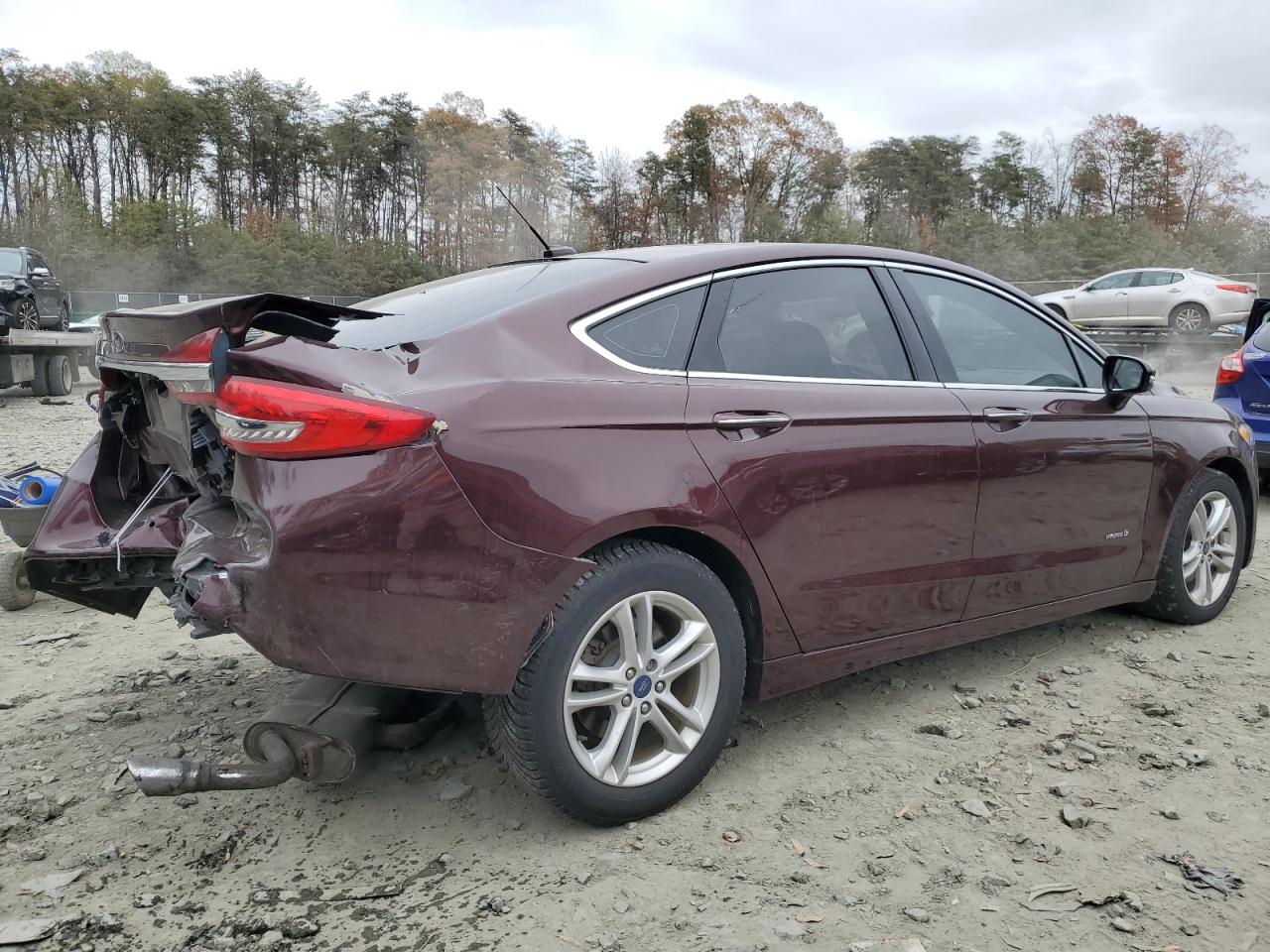 2018 Ford Fusion VIN 3FA6P0LU0JR136088 Copart auction photo, rear end damage thumbnail 3