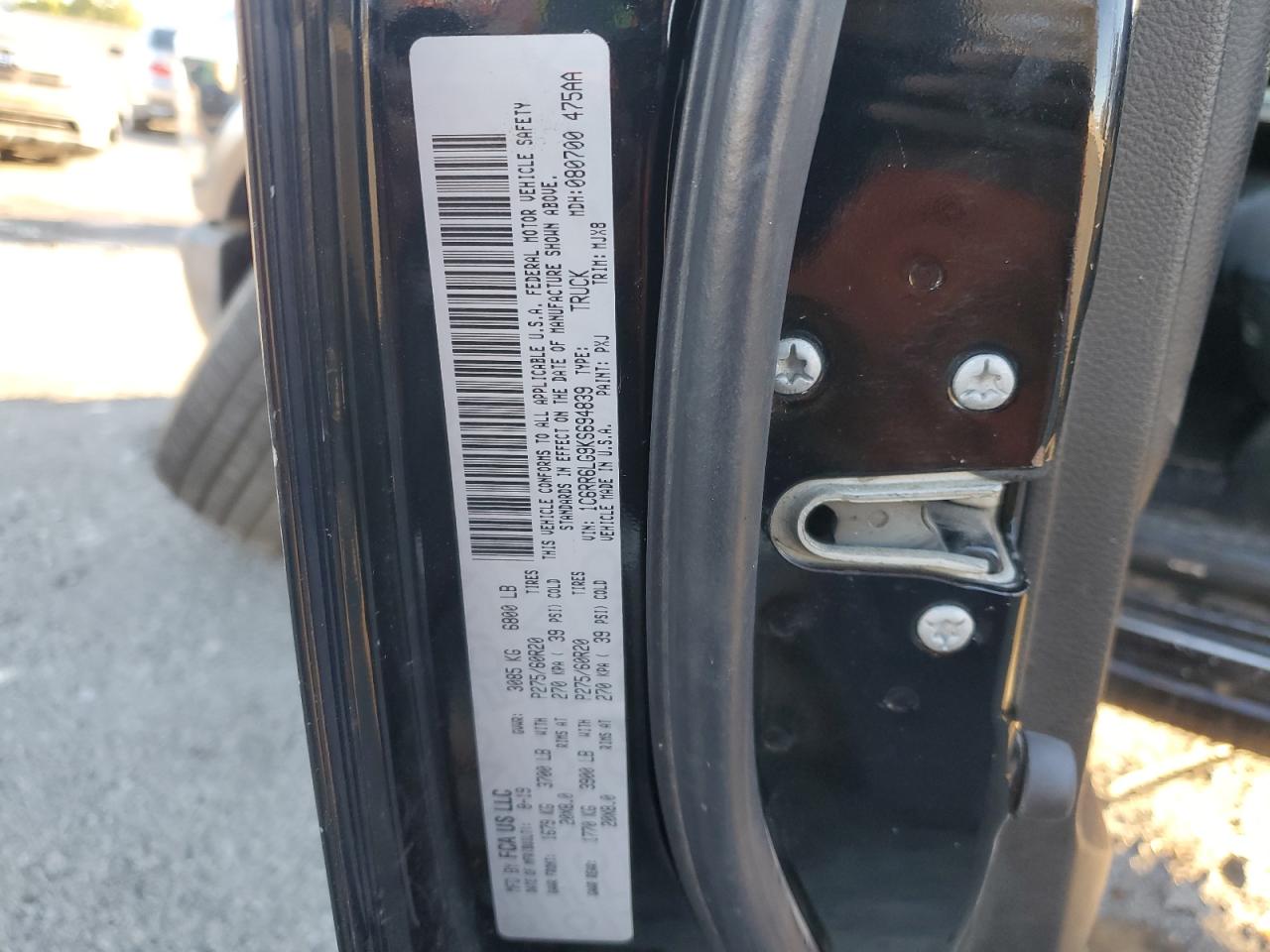 2019 RAM 1500 VIN 1C6RR6LG9KS694839 Copart auction photo, undercarriage / all over damage thumbnail 14