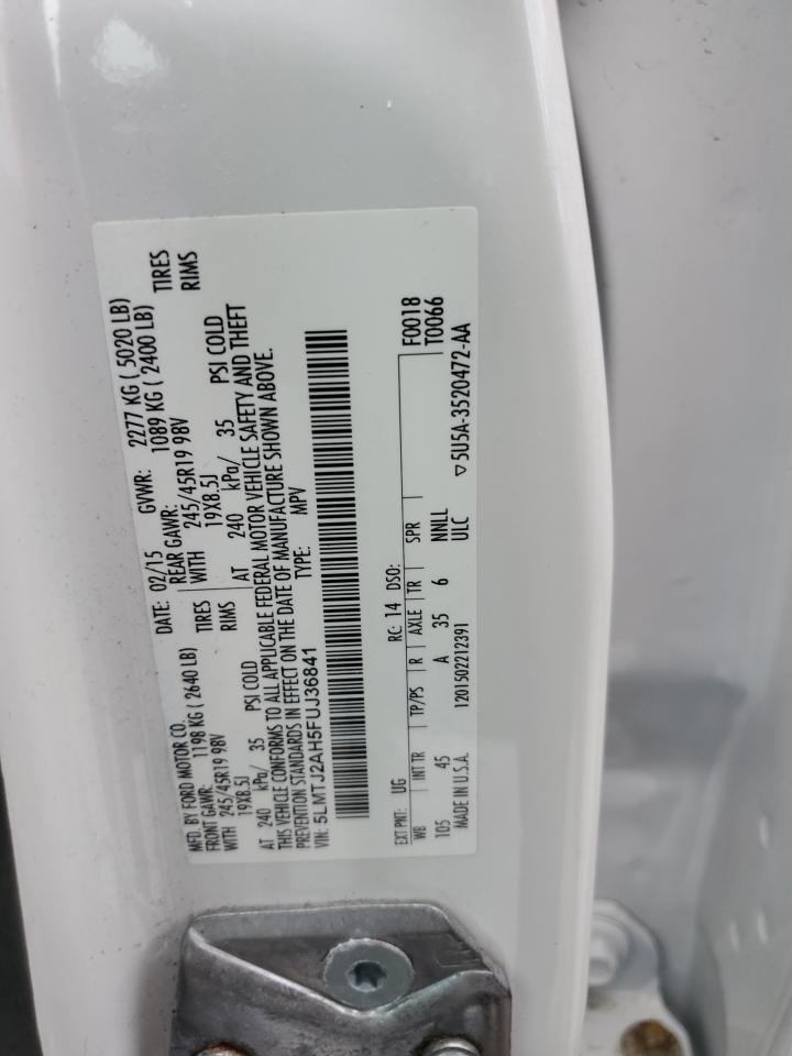 2015 Lincoln MKZ VIN 5LMTJ2AH5FUJ36841 Copart auction photo, rear end damage thumbnail 14
