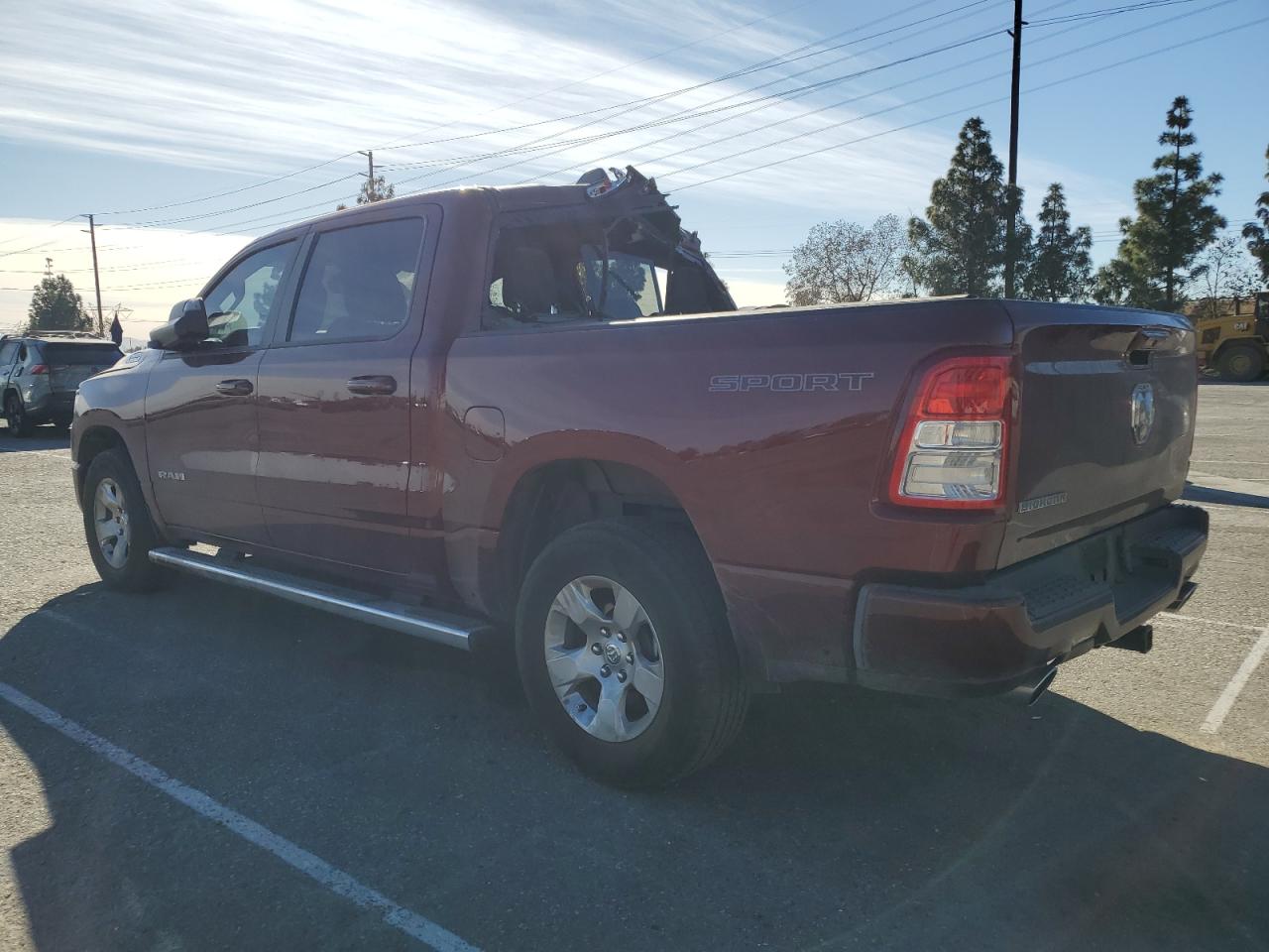 2022 RAM 1500 VIN 1C6RREFM7NN265598 Copart auction photo, top/roof damage thumbnail 2