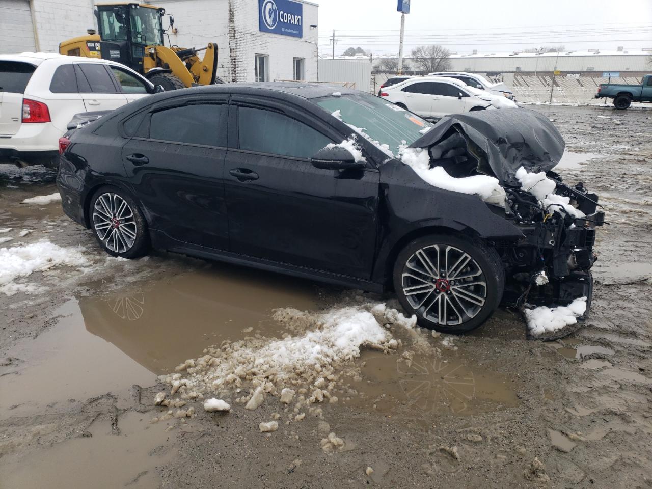 2021 KIA Forte VIN 3KPF44AC9ME396005 Copart auction photo, front end / side damage thumbnail 4