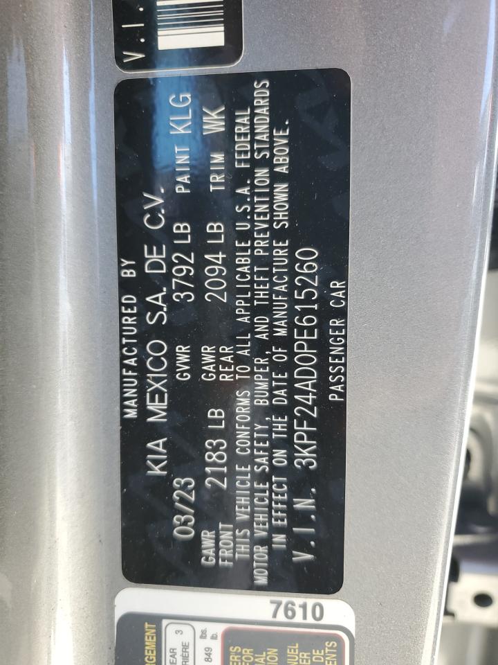 2023 KIA Forte VIN 3KPF24AD0PE615260 Copart auction photo, rear end / minor dent/scratches damage thumbnail 15