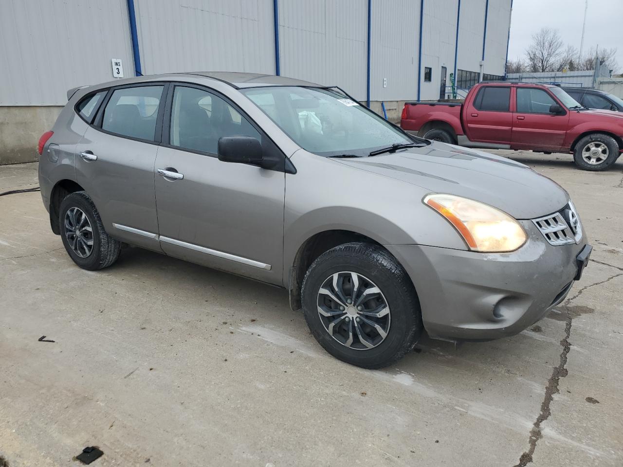 2012 Nissan Rogue VIN JN8AS5MV1CW365164 Copart auction photo, side / front end damage thumbnail 4