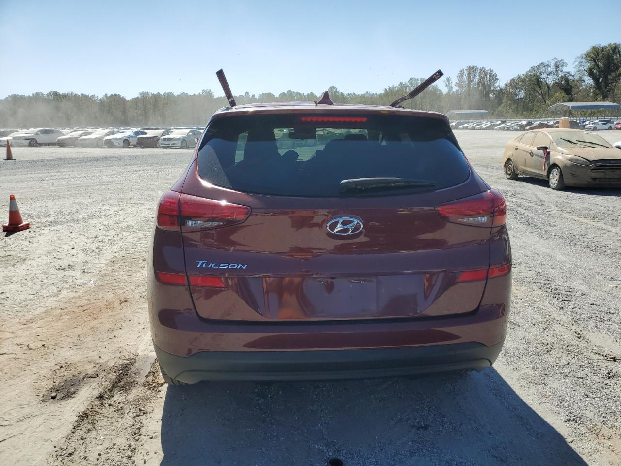 2019 Hyundai Tucson VIN KM8J23A42KU843514 Copart auction photo, top/roof damage thumbnail 6