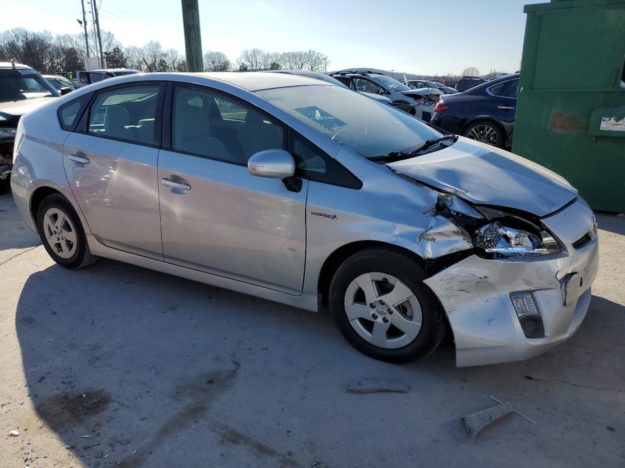 2010 Toyota Prius VIN JTDKN3DU5A0093866 Copart auction photo, front end / side damage thumbnail 4