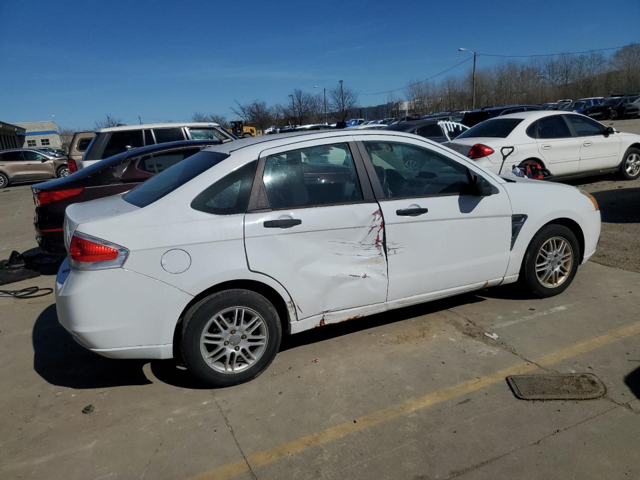 2008 Ford Focus VIN 1FAHP35N98W293299 Copart auction photo, side damage thumbnail 3
