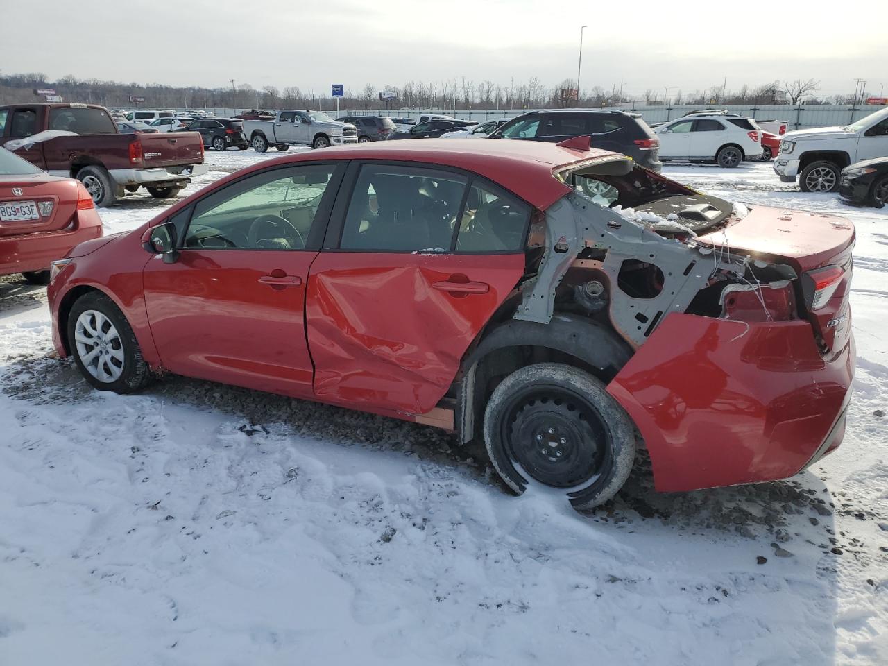 2020 Toyota Corolla VIN JTDEPRAE3LJ053306 Copart auction photo, rear end / side damage thumbnail 2
