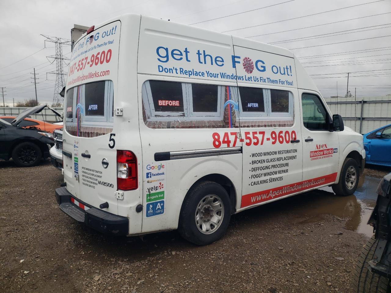 2018 Nissan NV VIN 1N6BF0LY9JN809734 Copart auction photo, side / front end damage thumbnail 3