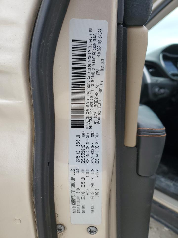 2015 Jeep Grand Cherokee VIN 1C4PJLDS8FW531283 Copart auction photo, front end / rear end damage thumbnail 13