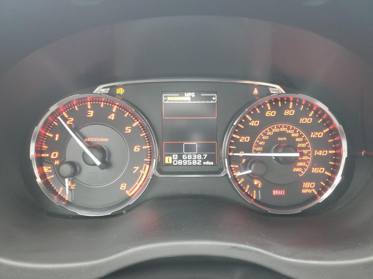 2015 Subaru WRX VIN JF1VA1G64F9827593 Copart auction photo, front end / hail damage thumbnail 9