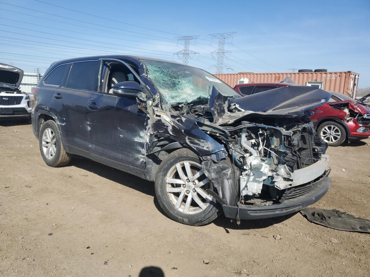 2014 Toyota Highlander VIN 5TDZARFH5ES005169 Copart auction photo, front end / side damage thumbnail 4