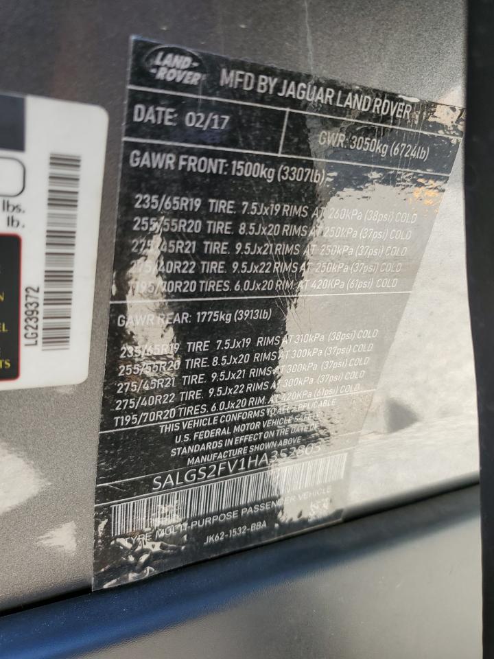 2015 Land Rover Range Rover VIN SALGS2VF6FA239372 Copart auction photo, front end damage thumbnail 13