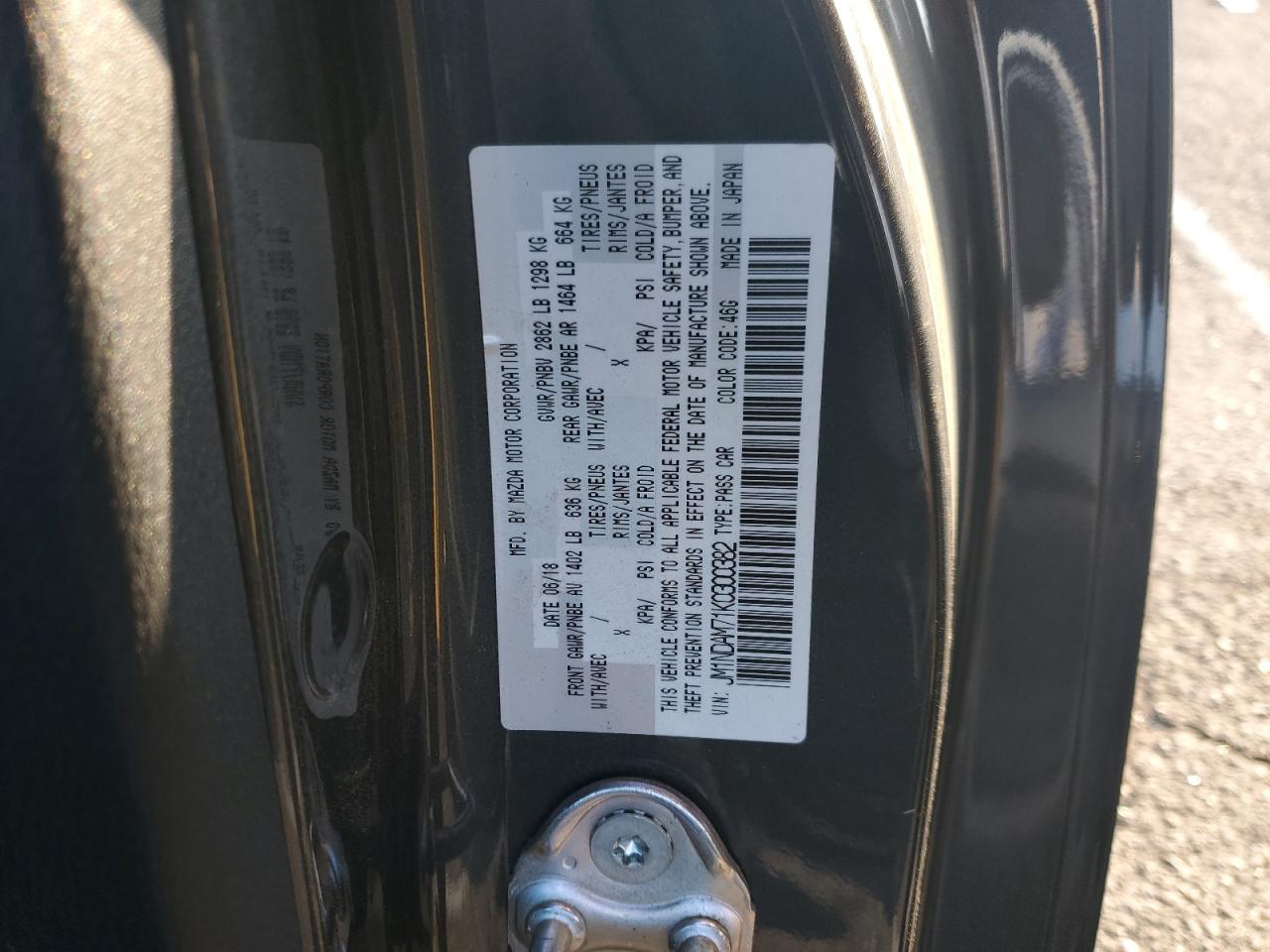 2019 Mazda MX-5 VIN JM1NDAM71K0300382 Copart auction photo, front end / minor dent/scratches damage thumbnail 13