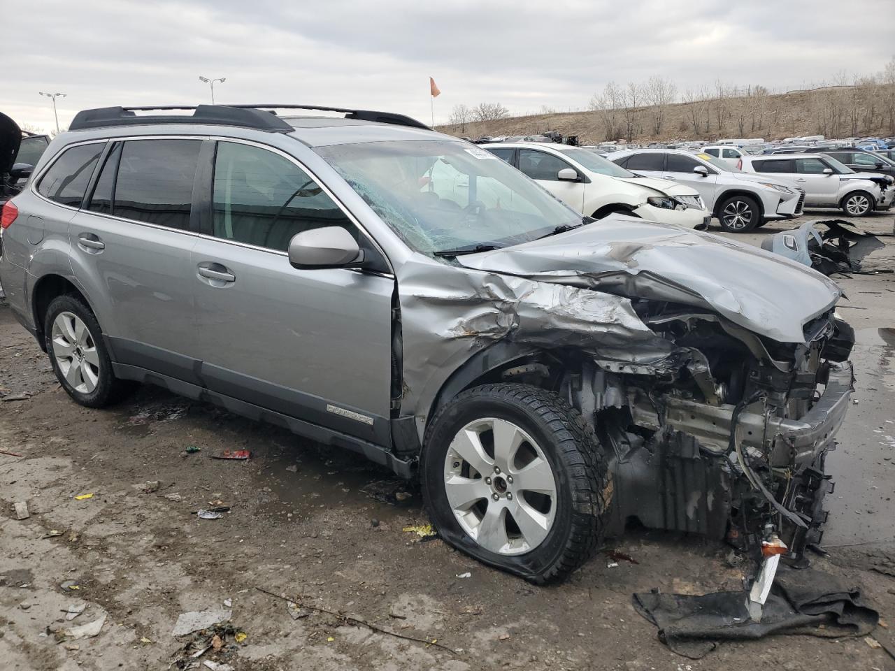 2011 Subaru Outback VIN 4S4BRBGC4B3447762 Copart auction photo, front end / side damage thumbnail 4
