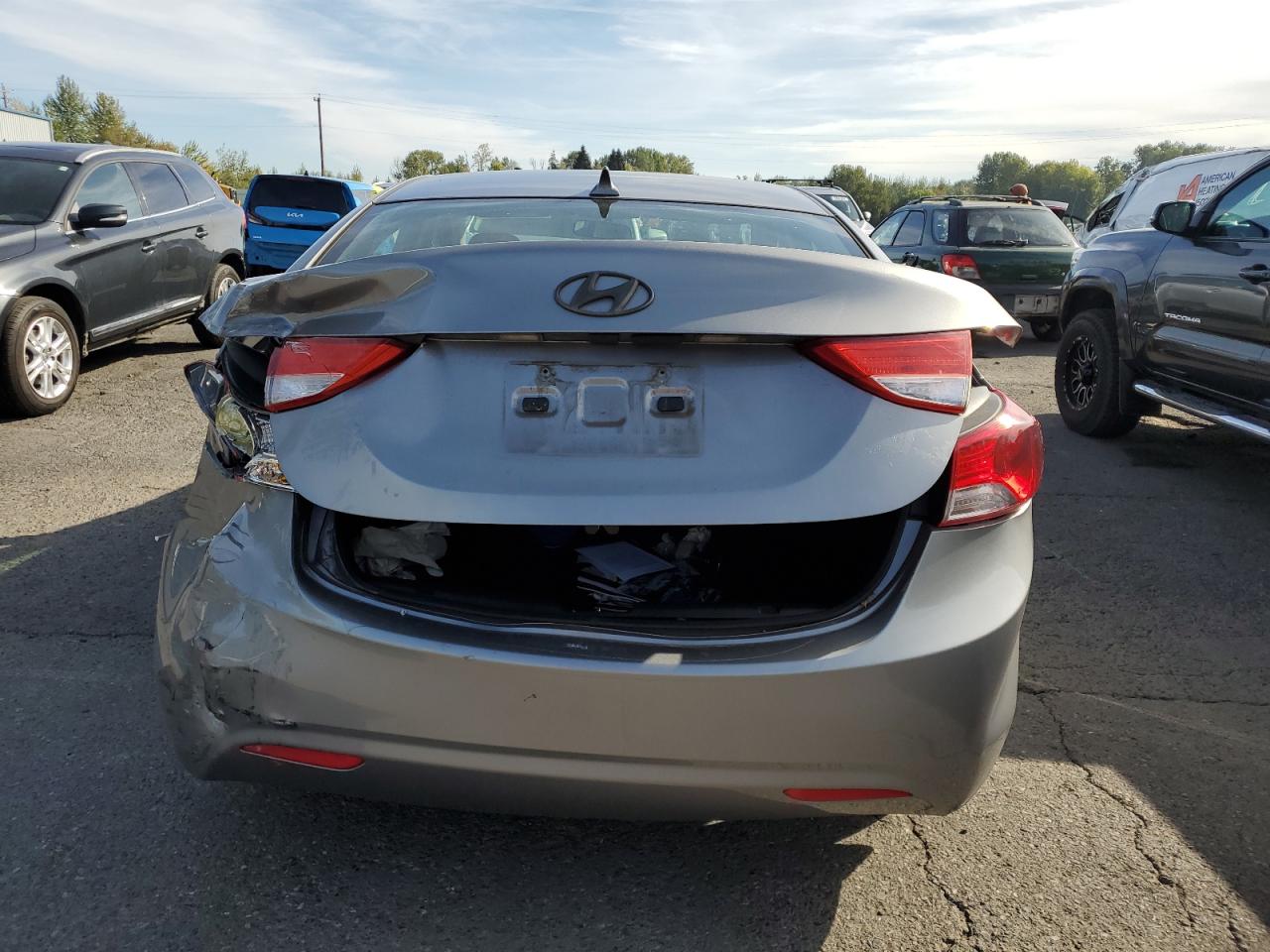 2012 Hyundai Elantra VIN KMHDH4AE7CU429821 Copart auction photo, side / rear end damage thumbnail 6
