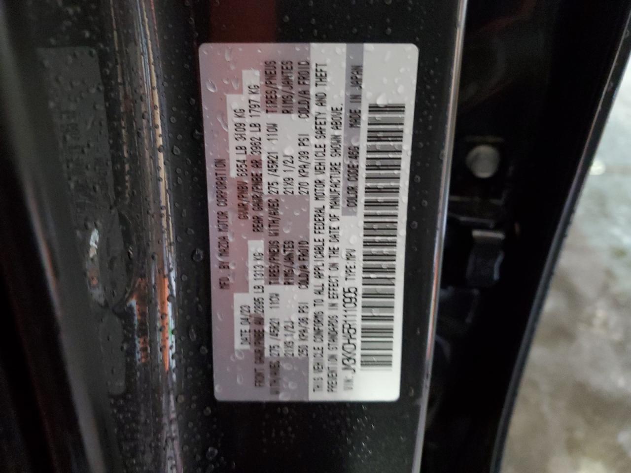 2024 Mazda CX-90 VIN JM3KKDHA5R1110905 Copart auction photo, side / minor dent/scratches damage thumbnail 14